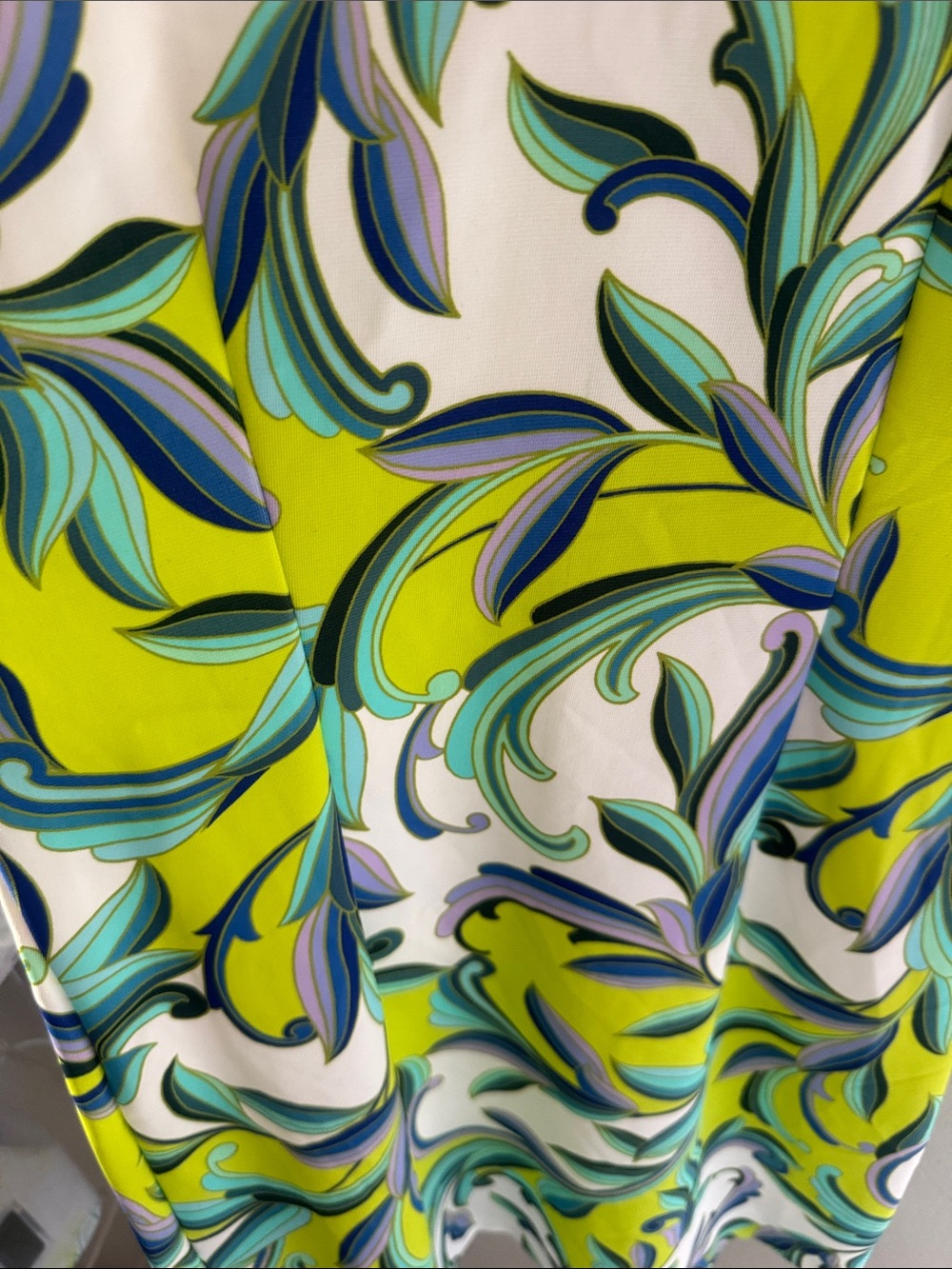 Boston Proper Lime Multi-Print V-Neck Midi Dress - Picture 9 of 9